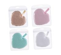 TOVINANNA Spugna Struccante Viso a Forma Di Cuore 4 Pezzi Multicolore Per Detersione Quotidiana e Rimozione Trucco, Spugna Detergente Per Pelle Delicata Adatta a Donne e Uomini
