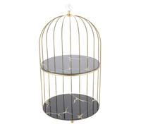 TOVINANNA Supporto Per Cosmetici Espositore Per Trucchi Forma Di Gabbia Per Uccelli Organizer Per Cosmetici Da Scrivania in Ferro Design Elegante Per Esporre Trucchi e Dessert Ordine e Stile