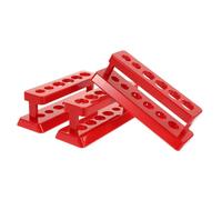 TOVINANNA Supporto per Provette in Plastica da Laboratorio 6 Fori, Portaprovette Colorato Rosso Set 3 Pezzi, Porta Tubi Piccolo e Leggero per Uso Scolastico e Scientifico