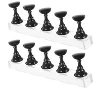 TOVINANNA Supporto per Unghie in Acrilico Nero Base Magnetica, 2 Set per Esercitazioni Nail Art Fai-da-te e Miglioramento Efficienza Lavoro