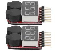 TOVINANNA Tester di Tensione per Batteria Lipo 2 Pezzi Allarme Acustico di Bassa Tensione Monitor Portatile per Batteria Rc Verificatore Compatto Batterie Ricaricabili