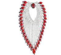 TOVINANNA Toppa Decorativa Strass a Forma di Cuore Rosso, Accessorio in Lega per Cucito Fai da Te, Patch per Abbigliamento, Borse e Decorazioni Artigianali