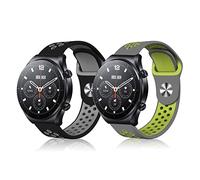 ToVioc 2 Cinturino per Xiaomi Watch S4/S4 Sport/Redmi Watch 5 Active/5 Lite, Cinturini Silicone Traspirante Sport Cinturino per Amazfit Bip 6/5/5 Unity, Balance 2/1 - Nero Grigio + Giallo Grigio