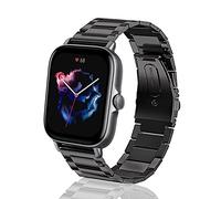 ToVioc 20mm Cinturino Compatibile con Amazfit Active(2/1)/ GTS(4/4 Mini/3/2e/2 mini/2/1), Cinturini di Ricambio Regolabile in Acciaio Inossidabile Compatibile con Amazfit Bip(3 pro/3/S) - Nero