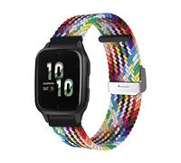 ToVioc 20mm Cinturino Compatibile con Garmin vivoactive 5 / vívomove Trend/Garmin Venu Sq 2 music, Nylon Intrecciato Regolabile Sportiva Elastica Cinturino per Garmin Venu 2 Plus - Arcobaleno