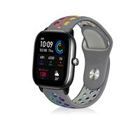 ToVioc 20mm Sportivo Cinturino Compatibile con Amazfit Active 2 Square/2/1, Bip 3/3 Pro, Cinturino Silicone Traspirante per Amazfit GTS 4/4 Mini/3/2/2e/2 Mini - Grigio