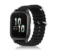 ToVioc 20mm Sportivo Cinturino Compatibile con vivoactive 5 /vívomove Trend, Traspirante, Cinturino in Silicone Ocean per Venu Sq 2 Music/Venu 2 Plus/vivoactive 3 Music - Nero