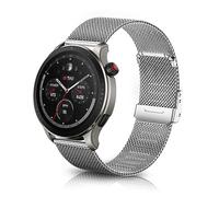ToVioc 22mm cinturino Compatible con Amazfit Bip 6/5/5 Unity, Active Max, cinturini de Metal de Acero Inoxidable de Malla Adecuada para Amazfit Balance 2/1, T-Rex 3 Pro 48mm, GTR 4/3 - Argento