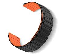ToVioc Cinturini Silicone compatibili con Garmin Vivoactive 6/Vivoactive 5/Approach J1, 22mm Sostitutivo Cinturino Silicone Magnetico per Garmin Forerunner 170/70/570 42mm - Nero Arancione