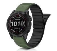ToVioc Cinturini Silicone per 47mm of Garmin Fenix E/Fenix 8 Pro/Tactix 8/Quatix 8/D2 Mach 2, Cinturino Magnetico QuickFit 22mm per Garmin Quatix 7 Pro/6/6 Titanium, Descent G2 - Verde & Nero