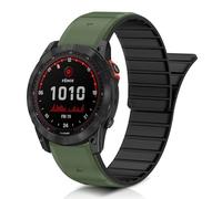 ToVioc Cinturini Silicone per 51mm of Garmin Fenix 8 Pro/Quatix 8/Tactix 8/D2 Mach 2, Cinturino Magnetico QuickFit 26mm per Garmin Fenix 7X/7X Pro/6X, D2 Mach 1 Pro, Enduro 3/2 - Verde & Nero