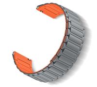 ToVioc Cinturini Silicone per Amazfit Active 3 Premium/Active 2 Square/Active2/Bip 3/Bip 3 Pro, 20mm Sostitutivo Cinturino Silicone Magnetico per Amazfit GTS 4/GTS 4 Mini - Grigio Arancione