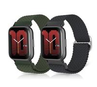 ToVioc Cinturino Compatibile con Amazfit Active 2 Square/2/1, Bip 3/3 Pro, 20mm Elastico Traspirante Regolabile Sportivo Cinturini per Amazfit GTS 4/4 Mini/3/2/2e/2 Mini - Verde Oliva & Grigio
