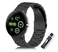 ToVioc Cinturino Compatibile con Google Pixel Watch 3 41mm/2/1, Cinturini di Ricambio Regolabile in Acciaio Inossidabile Metallo Cinturino per Google Pixel Watch 3 41mm/2/1 - Nero