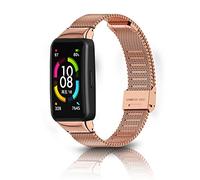 ToVioc Cinturino Compatibile con Huawei Band 6/Honor Band 6 - Acciaio Inossidabile Adatto per Huawei/Honor - Oro Rosa