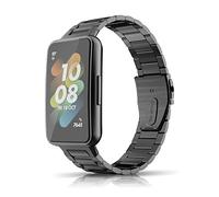 ToVioc Cinturino Compatibile con Huawei Band 7, Cinturini di Ricambio Regolabile in Acciaio Inossidabile Metallo Compatibile con Huawei Band 7 - Nero