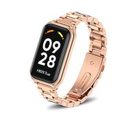 ToVioc Cinturino Compatibile con Xiaomi Mi Band 7, Cinturino di Ricambio Regolabile in Acciaio Inossidabile Metallo Compatibile con Xiaomi Smart Band 7 - Oro Rosa