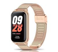 ToVioc Cinturino Compatibile con Xiaomi Smart Band 8 Active,Cinturini Ricambio in Acciaio Inossidabile per Redmi Smart Band 2 - Oro Rosa