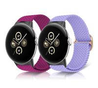 ToVioc Nylon Cinturino per Google Pixel Watch 4 41mm/3 41mm/2/1, Cinturino Elastico Traspirante Regolabile Sport Cinturini per Google Pixel Watch 2/1 - Lavanda & Pitaya