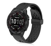 ToVioc Silicone Cinturino per 47mm of Garmin Fenix E/Fenix 8 Pro/Tactix 8/Quatix 8/D2 Mach 2, Cinturino Quickfit 22mm Silicone Magnetico per Garmin Quatix 7 Pro/6, Descent G2 - Nero