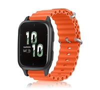 ToVioc Sportivo Cinturino Compatibile con vivoactive 5 /vívomove Trend, Traspirante, 20mm Cinturino in Silicone Ocean per Venu Sq 2 Music/Venu 2 Plus/vivoactive 3 Music - Arancia