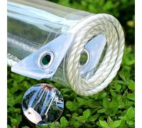 tow000ack Telo di Protezione Telone Impermeabile Esterno in PVC Trasparente 0,35mm Spessore,Copertura Multifunzione per Mobili da Giardino,Gazebo,Barche,400g/㎡,Compreso Corde (210cm x 150cm)