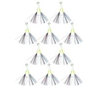 TOWARDSNAN 10 ganci doppi per la pesca, jigging a caduta lenta, ricambio per esche verticali per jigging, doppio gancio di assistenza per pesca