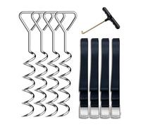 TOWARDSNAN 4 picchetti portatili a forma di cavatappi per trampolino, picchetti per tende, ancoraggi a spirale, accessori per tende, facili da usare