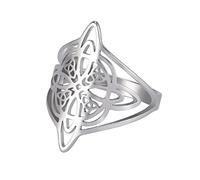 TOWARDSNAN Anello, amuleti con nodo di streghe cave, gioielli punk, regalo di compleanno per donne e uomini, As shown, Acciaio al titanio