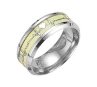 TOWARDSNAN Anello, coppia luminosa europea per fedi nuziali in acciaio per Gi, As shown, Acciaio inossidabile