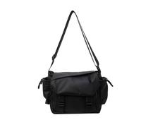 TOWARDSNAN Borsa a tracolla in tessuto Oxford da donna e uomo, casual, per sport all'aria aperta, grande capacità, con cerniera, con fibbia, messenger, Nero , One Size