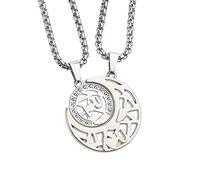 TOWARDSNAN Collana, 2 pezzi gioielli per innamorati 3 colori per lettere d'amore cuore cuciture per sole luna coppia ciondolo Neckla, Acciaio al titanio
