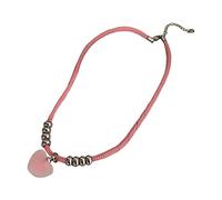 TOWARDSNAN Collana, collana gotica in corda di cotone con ciondolo a forma di cuore, collana girocollo con perline in acciaio, collana da donna, elegante catena regolabile in tessuto, As shown in the