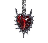 TOWARDSNAN Collana con ciondolo a forma di cuore con spine e decorazioni in cristallo, alla moda, elegante collana da donna, As shown in the figure, Metallo