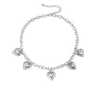 TOWARDSNAN Collana da donna con ciondolo a forma di cuore, lunghezza regolabile, stile punk, gioiello da indossare tutti i giorni, As shown in the figure, Metallo