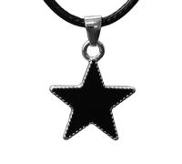 TOWARDSNAN Collana, elegante collana gotica con ciondolo a stella a cinque punte, catena regolabile in pelle per clavicola da indossare tutti i giorni, As shown in the figure, Corda in lega di pelle