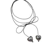 TOWARDSNAN Collana,Fashion Trend Loves Pendente Collarbone Catena Temperamento Semplice Disegno a Freddo Regolabile Corda Cerata Collana, Love 2cm, CCB