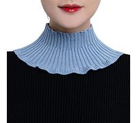 TOWARDSNAN Collo alto staccabile collo alto mezzo top maglione finto lavorato a maglia scaldacollo per donne ragazze maglione staccabile, blu cielo, Taglia unica