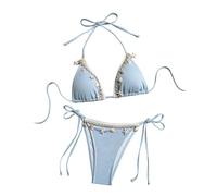 TOWARDSNAN Costume da bagno da donna con allacciatura al collo, comodo e ad asciugatura rapida, con cinturino senza schienale e legato, comodo costume da bagno