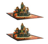 TOWARDSNAN Creativo Halloween Castelli Carta Halloween Castelli Biglietto di Auguri Carta Artigianato di Carta per Uso Ripetuto