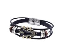 TOWARDSNAN Fatto a mano in pelle moda polso accessorio multistrato uso quotidiano texture in pelle per uomo accessori da concerto, Misura unica, come descritto