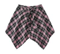 TOWARDSNAN Grembiule unisex a scacchi con gonna avvolgente che copre una linea corta overskirt asimmetrica sciarpa dell'anca estensore camicia gonna colorata a scacchi, D, Taglia unica