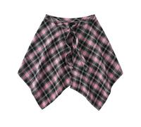 TOWARDSNAN Grembiule unisex a scacchi con gonna avvolgente che copre una linea corta overskirt asimmetrica sciarpa dell'anca estensore camicia gonna colorata a scacchi, E, Taglia unica