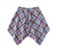 TOWARDSNAN Grembiule unisex a scacchi con gonna avvolgente che copre una linea corta overskirt asimmetrica sciarpa dell'anca estensore camicia gonna colorata a scacchi, 13 blu., Taglia unica