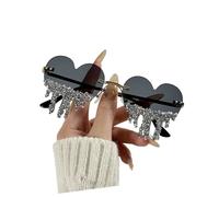 TOWARDSNAN Occhiali da sole, a forma di cuore, occhiali da sole alla moda che proteggono dal sole, occhiali alla moda per amanti delle attività all'aperto, grigio, Taglia unica