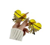 TOWARDSNAN Occhiali da sole, a forma di cuore, occhiali da sole alla moda che proteggono dal sole, occhiali alla moda per amanti delle attività all'aperto, Giallo, Taglia unica