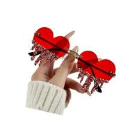 TOWARDSNAN Occhiali da sole, a forma di cuore, occhiali da sole alla moda che proteggono dal sole, occhiali alla moda per amanti delle attività all'aperto, Rosso, Taglia unica