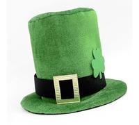 TOWARDSNAN Vintage Shamrock Leprechaun Homburg Panama Cappello Western Porkpie Barba per Irlandese Vacanze Indossare Foto Puntelli Top Verde Uomo Costume