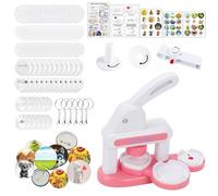 TOWEBOORY Macchina per Badge Button Maker, Distintivo Maker Badge Machine Set di Macchina Macchina per Spille Personalizzate, Due Dimensioni, Fai da Te per Feste e Regali (Rosa)