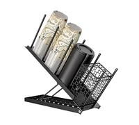 TOWEBOORY Portabicchieri e Portacoperchi Regolabile, Porta Bicchierini Caffe Dispenser per Tazze da Banco Organizer da Caffetteria con 4 Verticale Scomparti per Cucina e Bar (Nero)